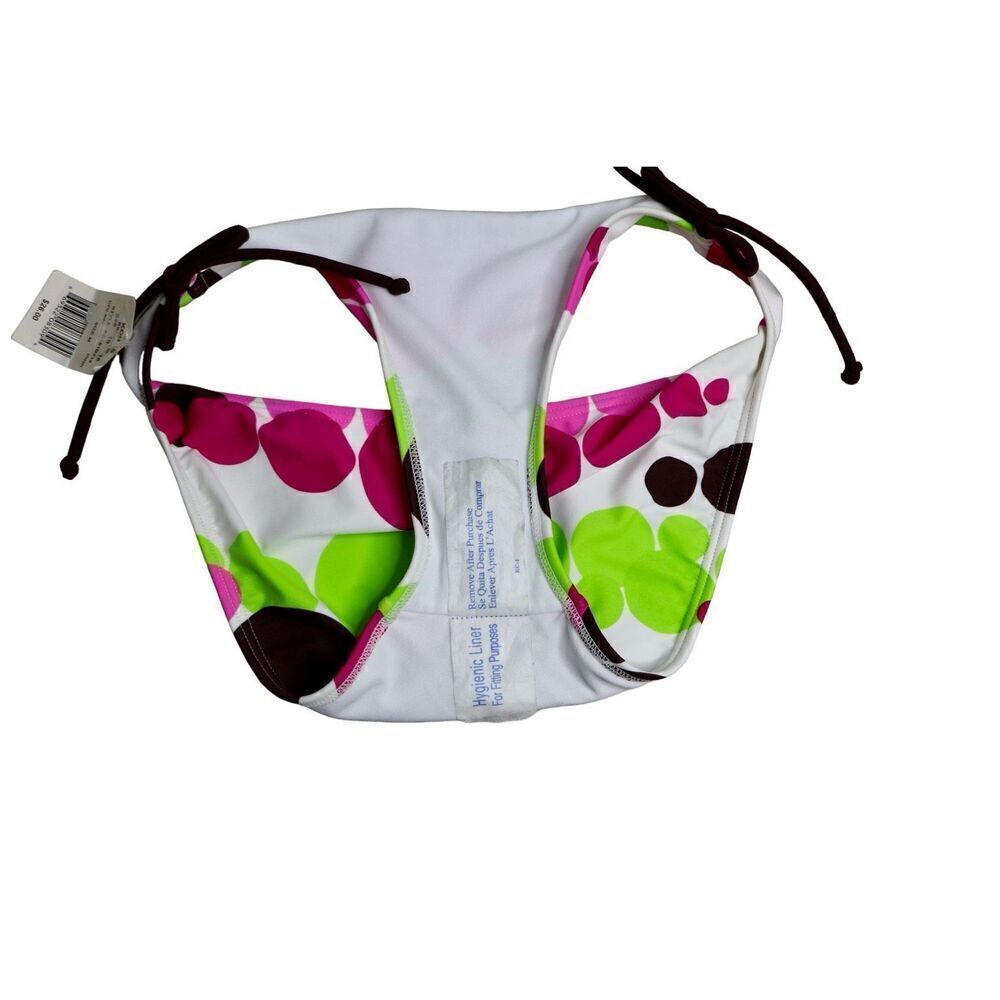 So Dotted Low Rise String Bikini Swim Bottom MEDIUM Colorful Poolcore - Picture 6 of 8